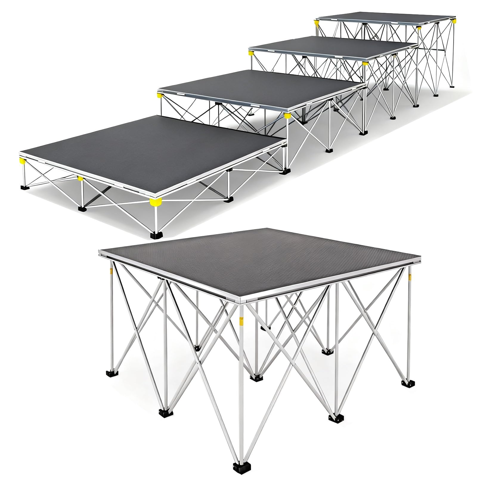 Plataforma plegable portátil, sistema modular conectable para auditorios y eventos de conciertos