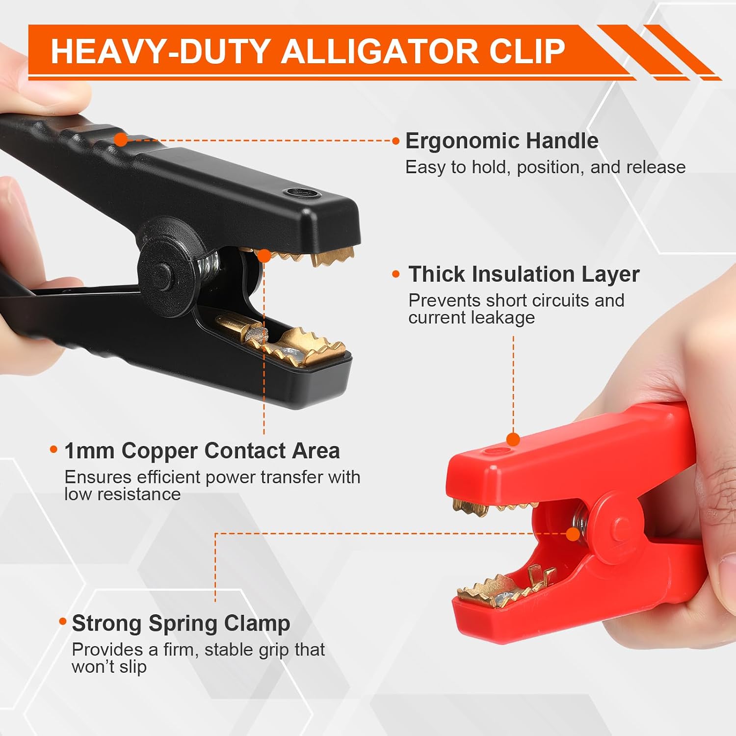 2FT 8AWG Jumper Cable Adapter Compatible with Milwaukee M18 18V with Heavy-Duty Alligator Clips, for Jump Starting Car Using Tool Battery, Powerful & Portable Car Engine Starter