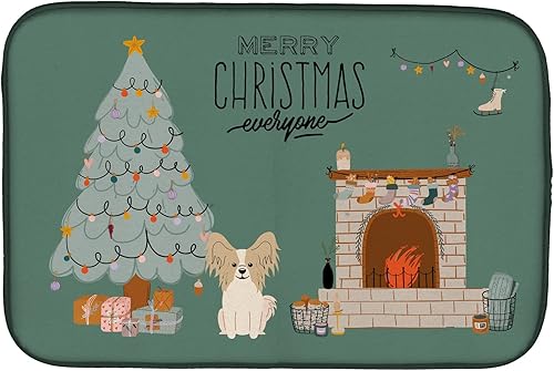 Miniatura 121 de Caroline's Treasures CK7824DDM - Tapete absorbente para secado de platos con diseño de bulldog inglés, rojo y blanco, para encimera de cocina, 14 x