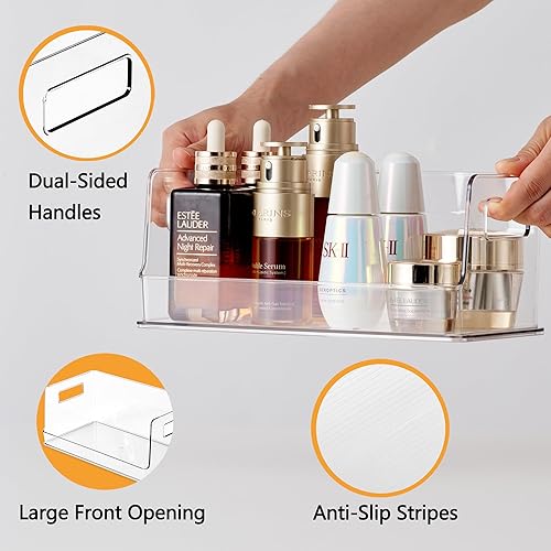 Miniatura 5 de vacane Contenedores de almacenamiento apilables de 13 pulgadas de ancho con frente abierto, estante de almacenamiento de toallas, cesta organizadora