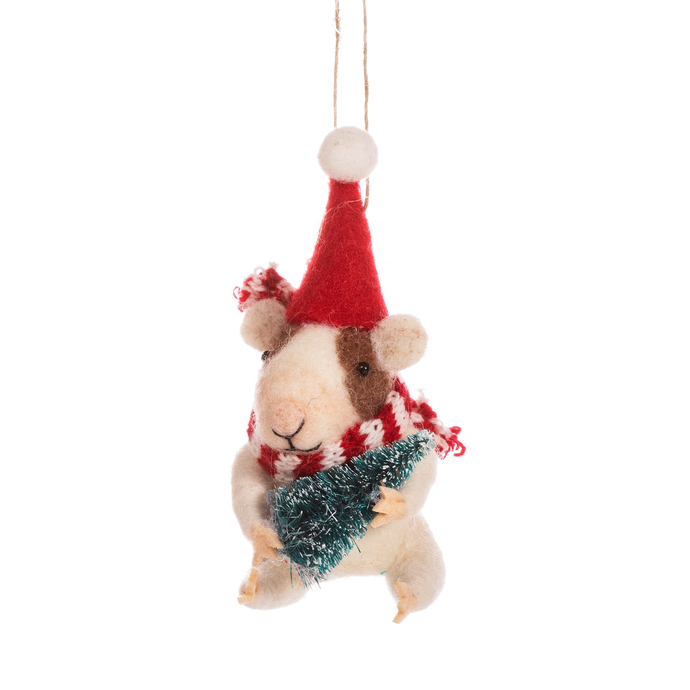 Sass & Belle Cream Guinea Pig With Tree Felt Decoration