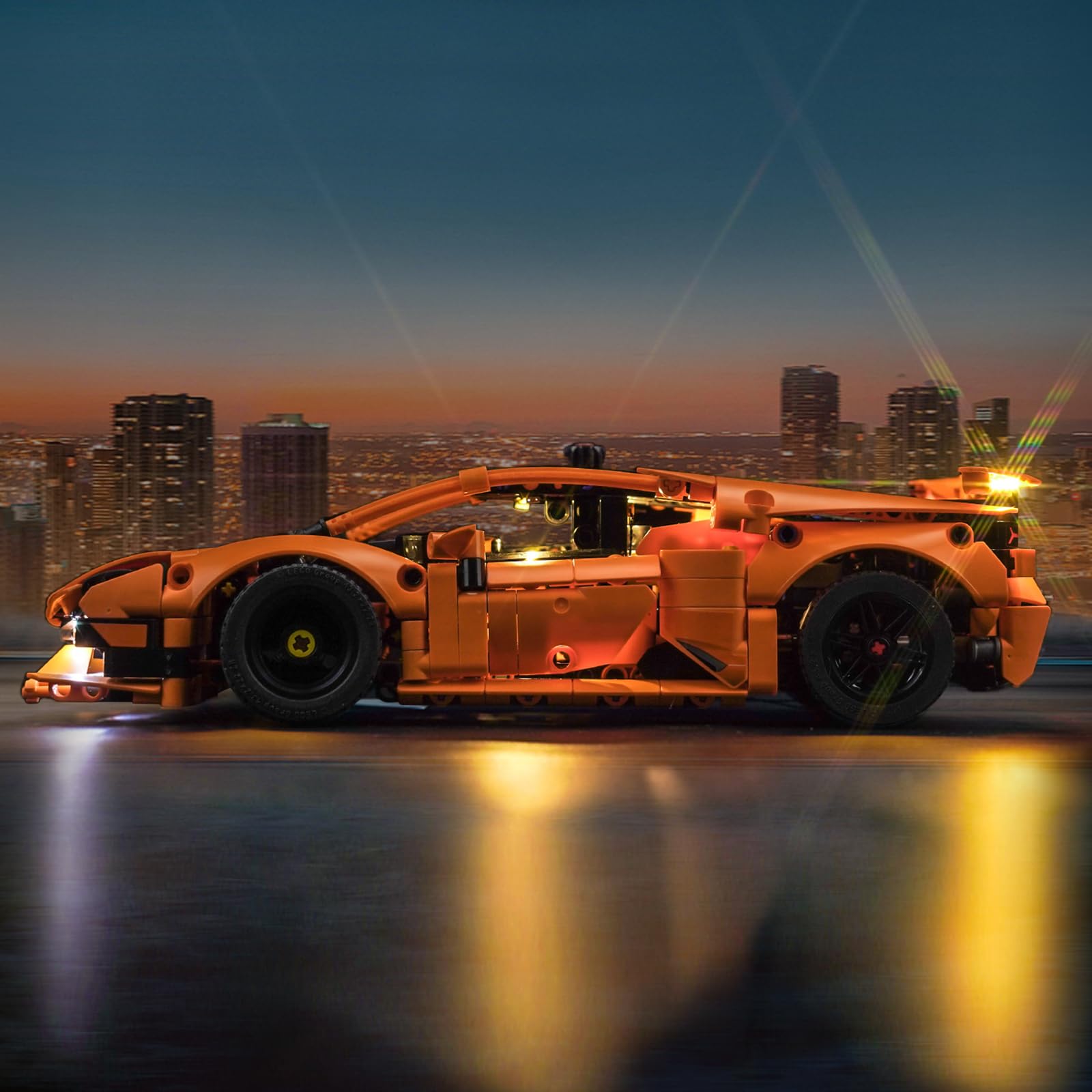 Juego de luces LED para Lego 42196 Lamborghini Huracán Tecnica Naranja, juego de iluminación decorativa para Lego Technic