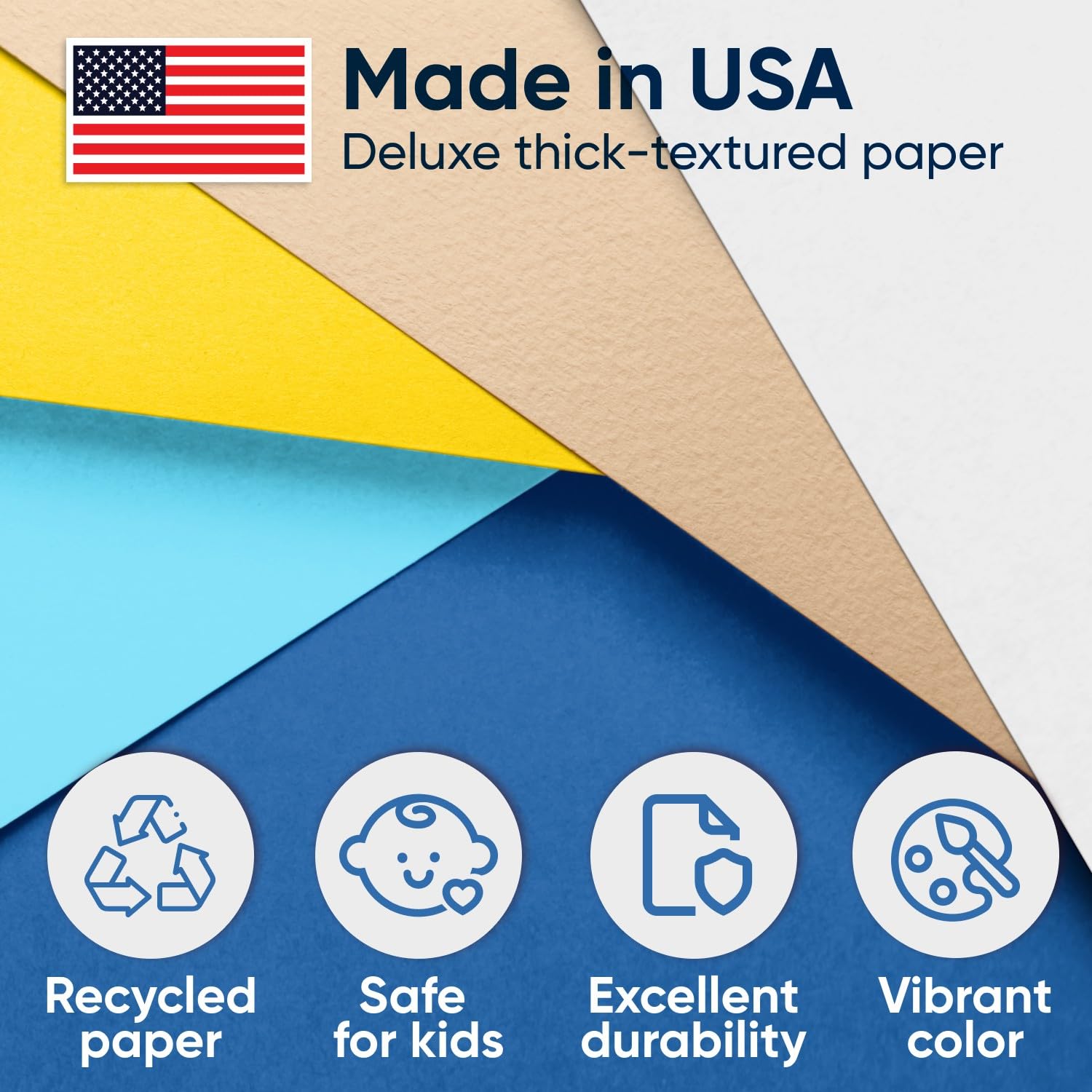 Paclord Zestaw papieru kraftowego o tematyce okrętowej, 20 kg, ciemnoniebieski, jasnoniebieski, biały, żółty, brązowy papier kraftowy, wyprodukowano w USA, kolorowy papier do rękodzieła, aplikacji dla