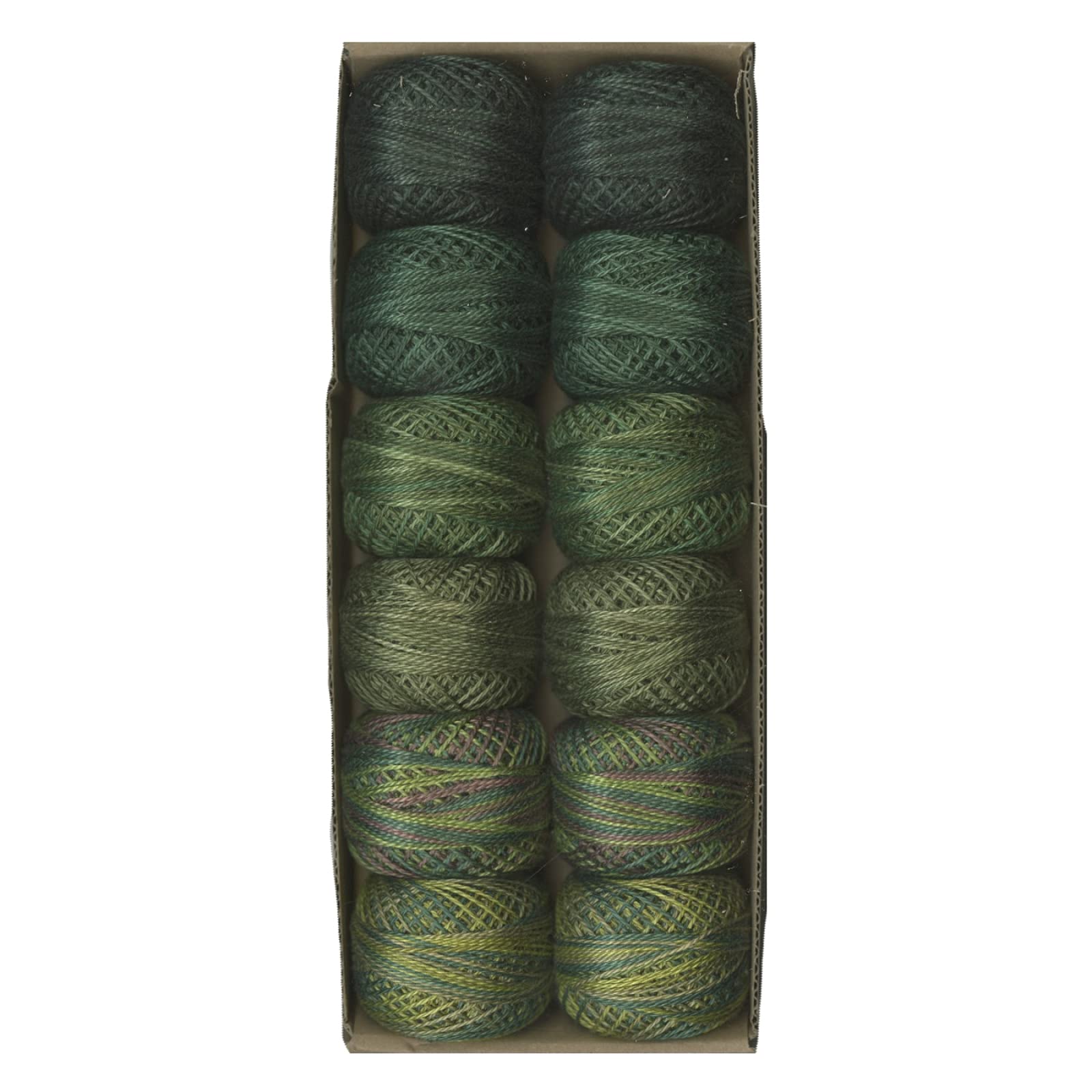 Valdani Inc Valdani Pearl Cotton Ball Size 5 46yd 12 Colors Two In Green Thread, Multi