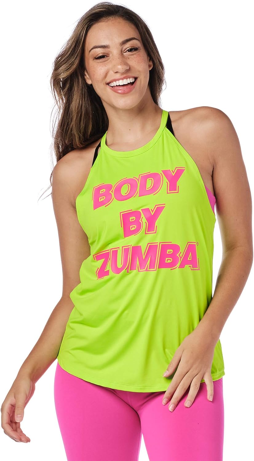 Amazon | Zumba ワークアウト ハイネック タンクトップ アクティブ