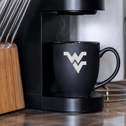 Miniatura 201 de Rico Industries NCAA Primary - Taza personalizada de 15 onzas, color negro mate, para bebidas calientes o frías Nebraska Cornhuskers