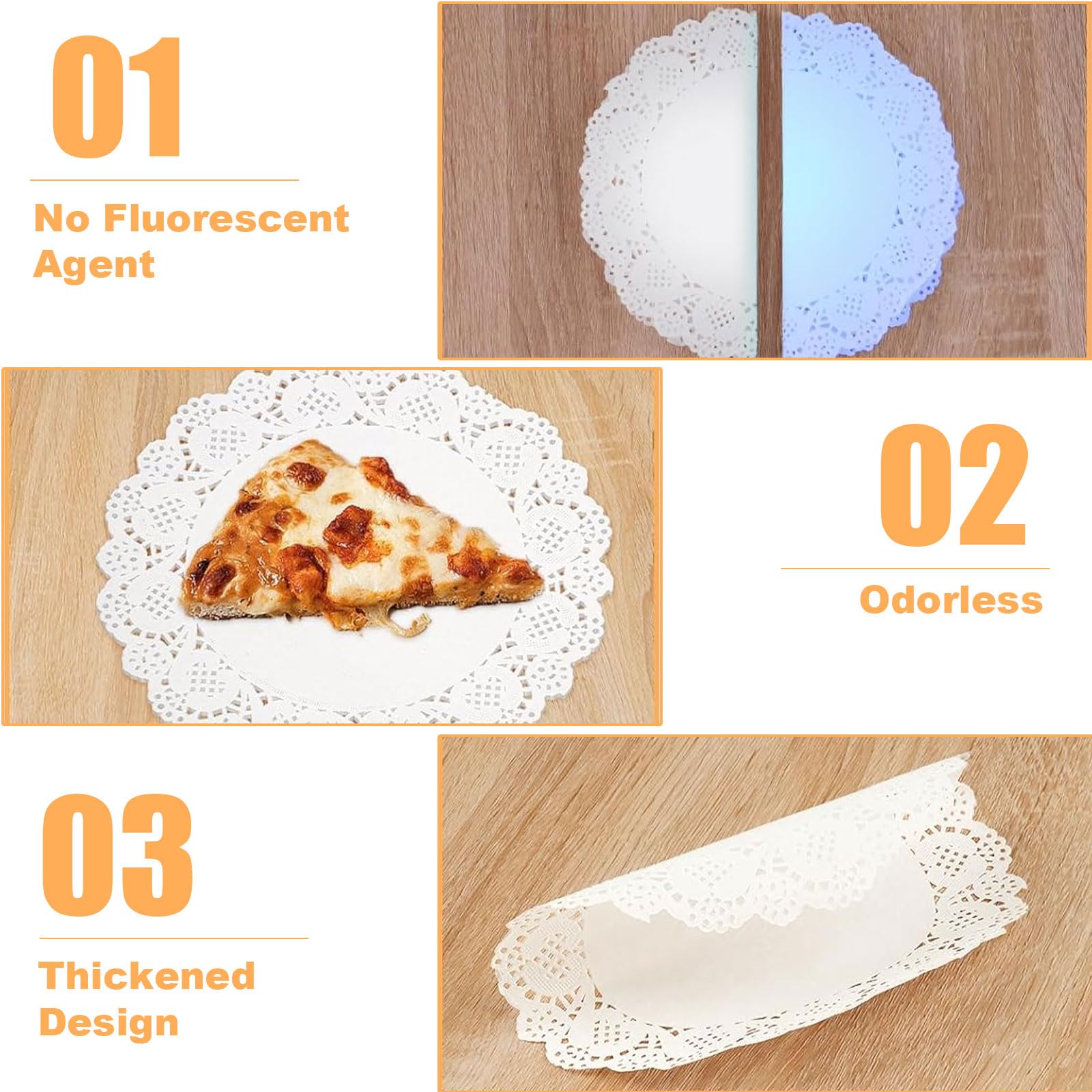 100 Centrini Di Carta Pizzo Usa E Getta - Rotondi 3,5 Pollici, Per Matrimoni, Compleanni E Tavole Eleganti - Foto 7