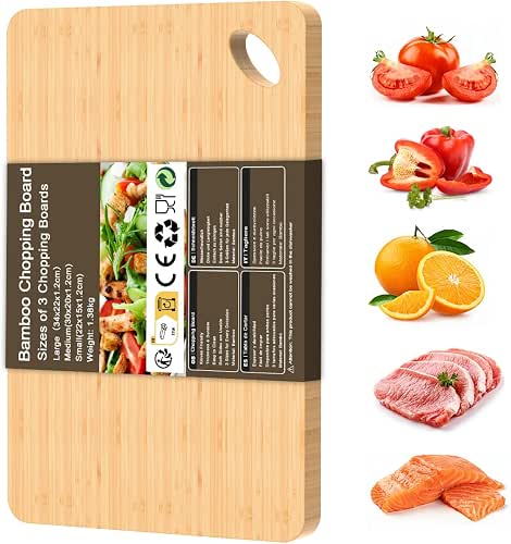 Viretang Bamboo Cutting Board for Kitchen, 15.3* 8.7'', Large Size,