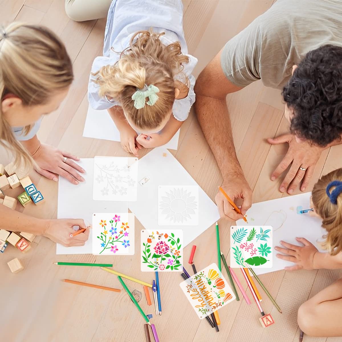 NAKLEO Pochoir De Fleurs Pour Peinture Murale Grand Format 43x64cm, Modèle En Plastique Et Réutilisable, Larmes Saule Feuilles, DIY Bricolage Artisanat Décoration A Peindre, Bois Tissu Mueble