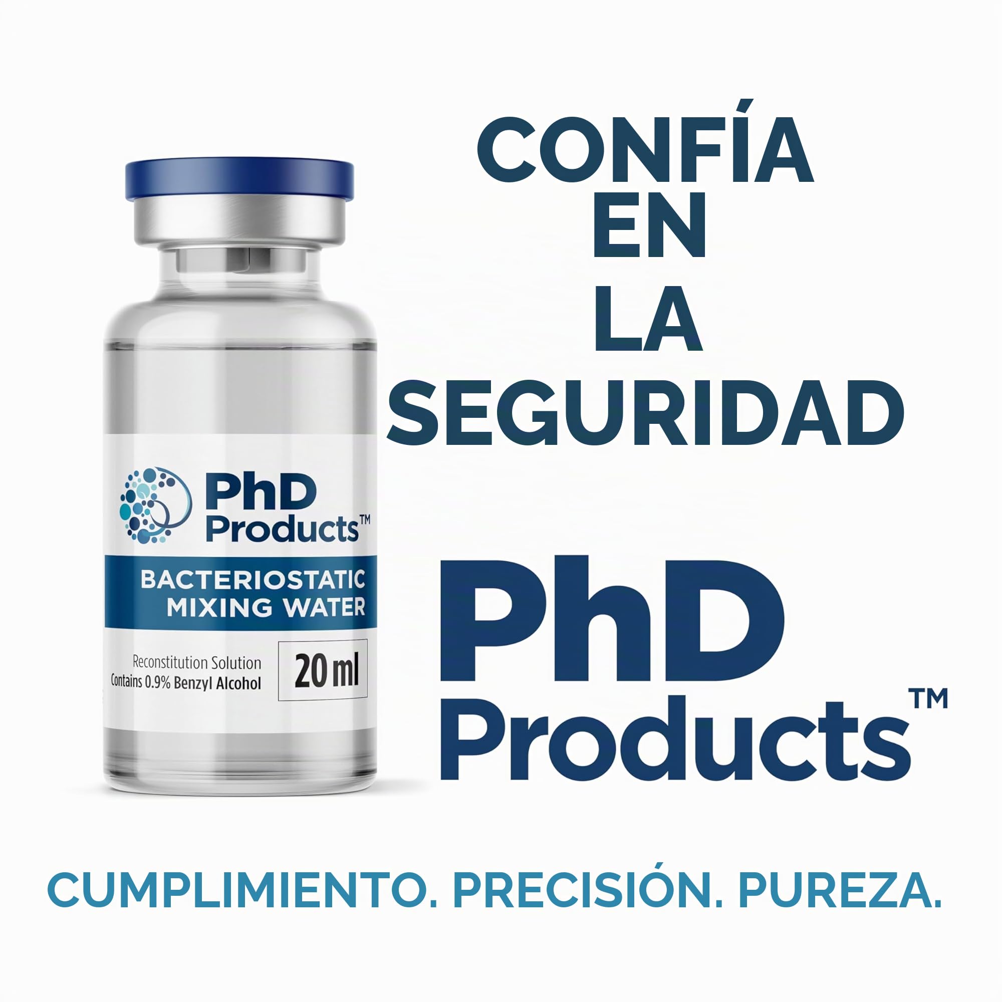 Diluyente Bacteriostático - 20 ml - Solución reconstitucional ultra limpia - Laboratorio UE
