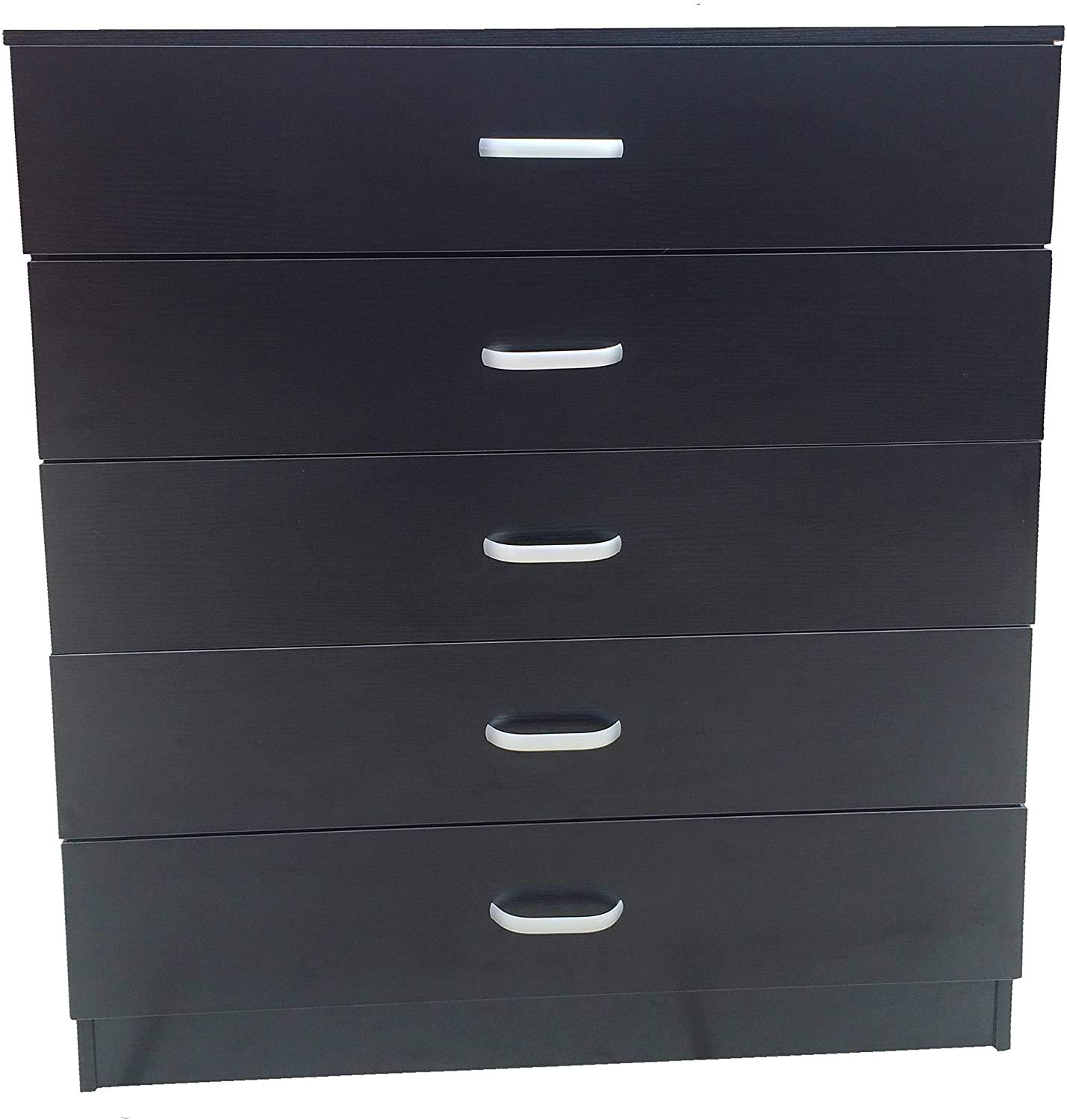 Vida Designs Black Chest of Drawers, 4 Drawer With Metal Handles and Runners, Unique AntiBowing