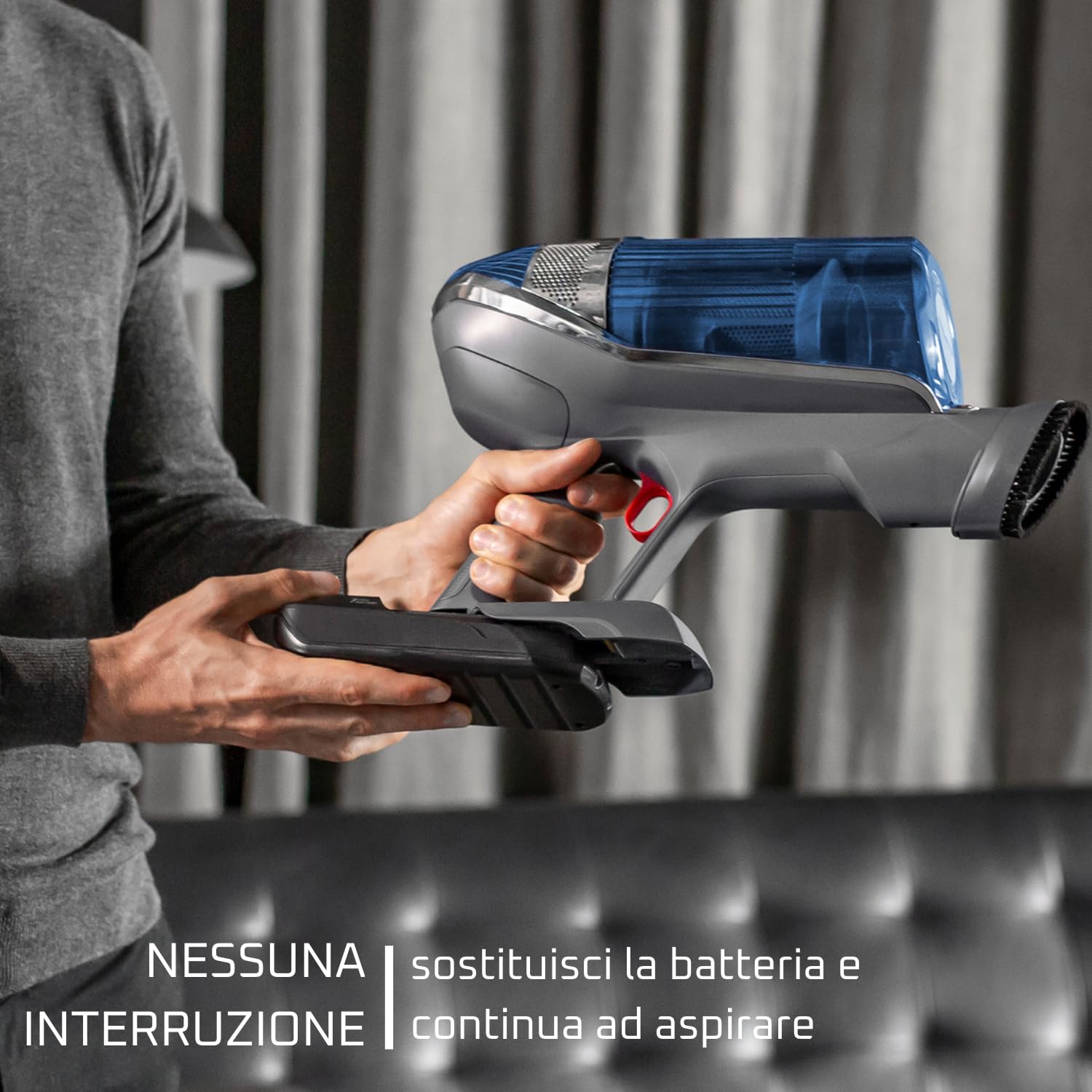 Rowenta ZR009701 Batteria agli ioni di litio, Per X-Force 11.60, 25,2 Volt, 45 minuti di esperienza di aspirazione in più, Nero/Grigio