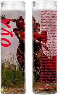 Santeria Collection OYA O Llansa Vela Roja Con Imagen a Todo Color - Sets De 2 O 4 (2)