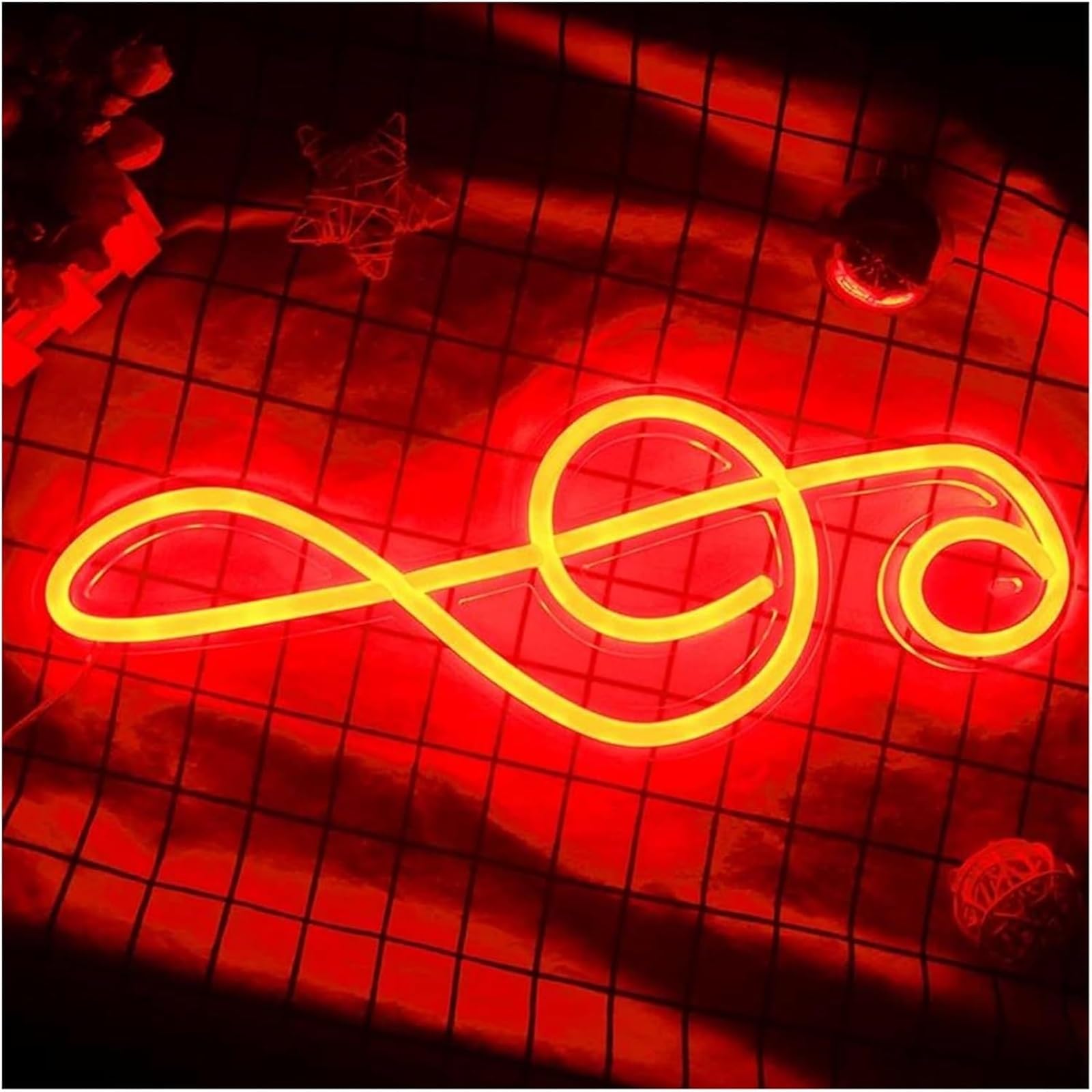 insegna luminosa al neon Lampada da parete a LED con insegna al neon a forma di nota musicale per la decorazione negozi e feste in camera letto