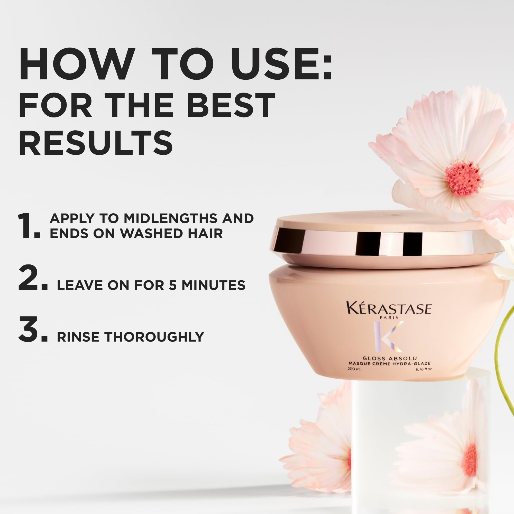 Kérastase Gloss Absolu Hydra-Glaze Nourishing Hair Mask, 6.8 Fl Oz