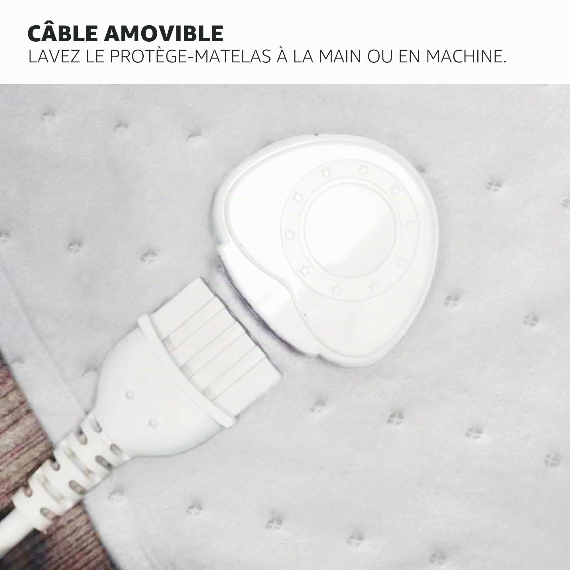 TM Electron Surmatelas Chauffant électrique pour lit Simple 60 W avec 3 Niveaux de température et arrêt Automatique. Dimensions : 150 x 80 cm, Blanc