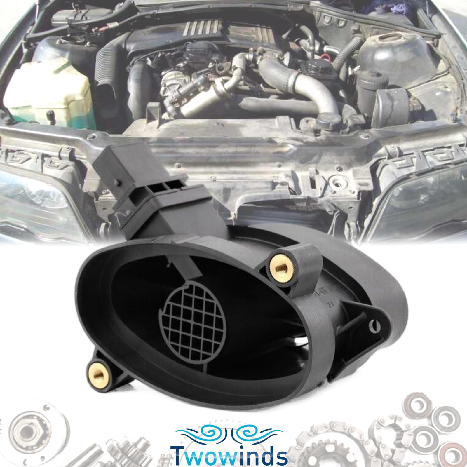 Twowinds - Caudalímetro 0928400504 Compatible con BMW E46 E53 E60 E61 E65 E66 E67 E90 E91 E92 E93 E87 E83 X5 X6 X3-718221040 - 20929476-1493901009 - Medidor Masa Aire - Flujometro