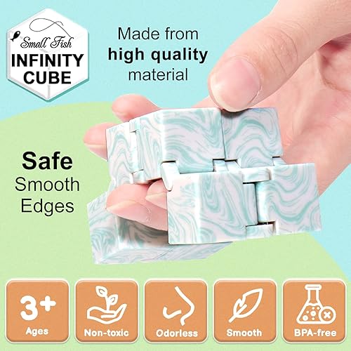 Miniatura 9 de SMALL FISH Fidget Infinity Cube  Cubo infinito de metal integrado que nunca termina, juguete sensorial infinito para aliviar el estrés y la