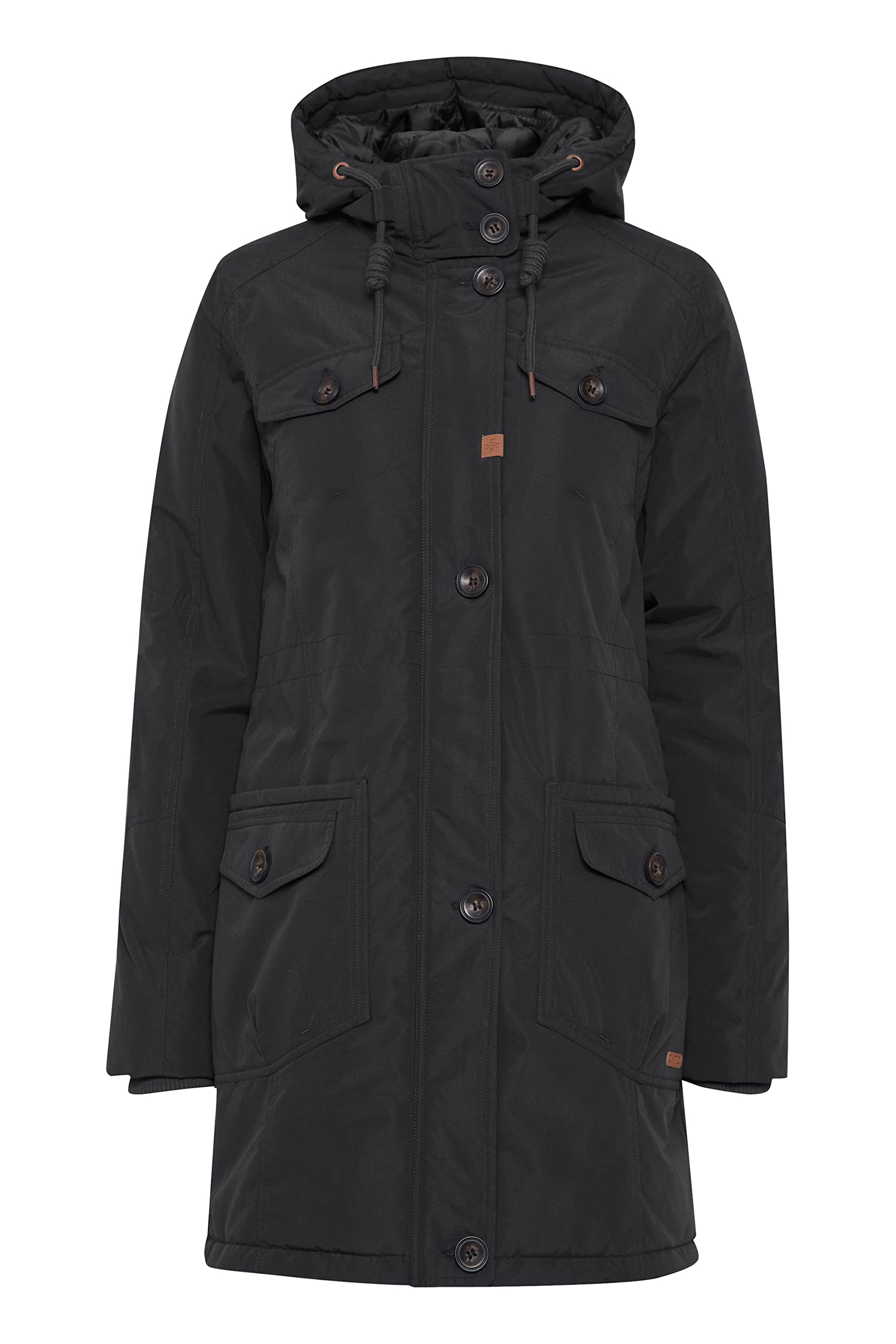 OXMO Damen Wintermantel Parka | Damen Wintermantel Parka mit hochabschließendem Kragen, Phantom Grey, Größe S