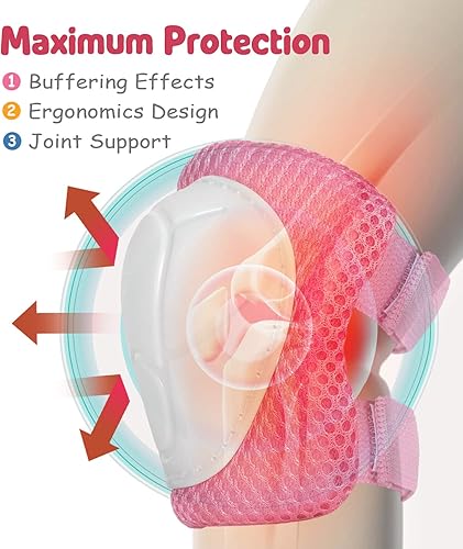 Miniatura 2 de EASTINEAR Juego de equipo de protección para niños 6 en 1 para niños y niñas de 3 a 9 años, rodilleras para niños, coderas, muñequeras, almohadillas