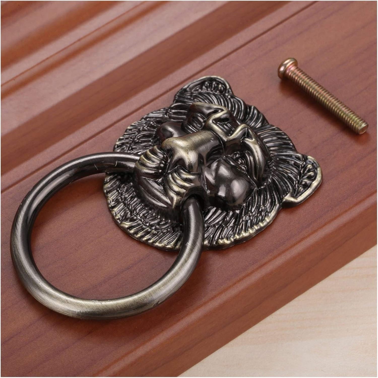 Zhaoqin One Color Door Knocker Door Knockers 74X45mm Lion Head Antique Handle Knocker Accessories Cabinet Cupboard Kitchen Furniture Pull Knob