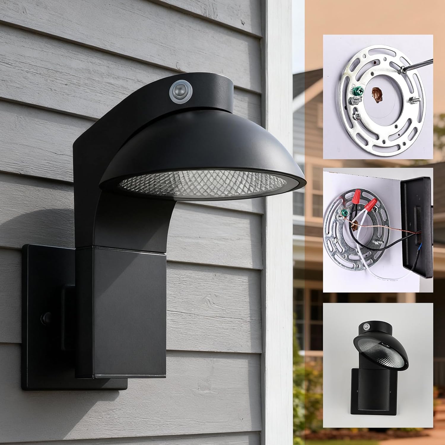 Dusk to Dawn Outdoor Lighting, 350-degree Rotating lamp Head,Porch Sconces IP65 Waterproof,10%-100% Dimmable, 3000k, Balconies, courtyards, and Porch