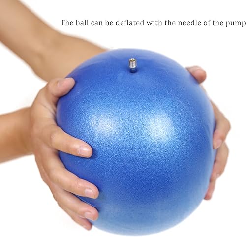 Miniatura 4 de Pequeña pelota de pilates con bomba de 9 pulgadas Mini pelota de yoga para estabilidad, pilates, yoga, barre, terapia física, entrenamiento básico