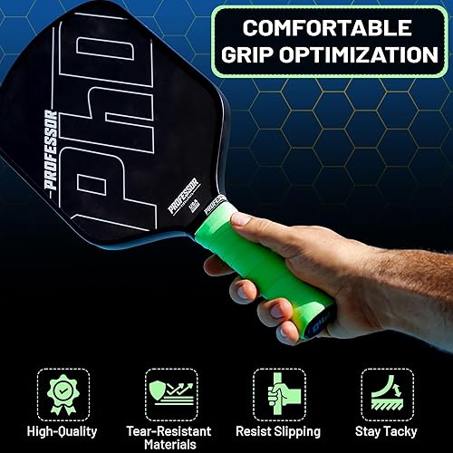 Miniatura 4 de Professor P-Tac Pickleball Paddle Overgrip  Cinta de agarre máxima adherente que absorbe la humedad para paletas de pickleball en paquetes de 6 y