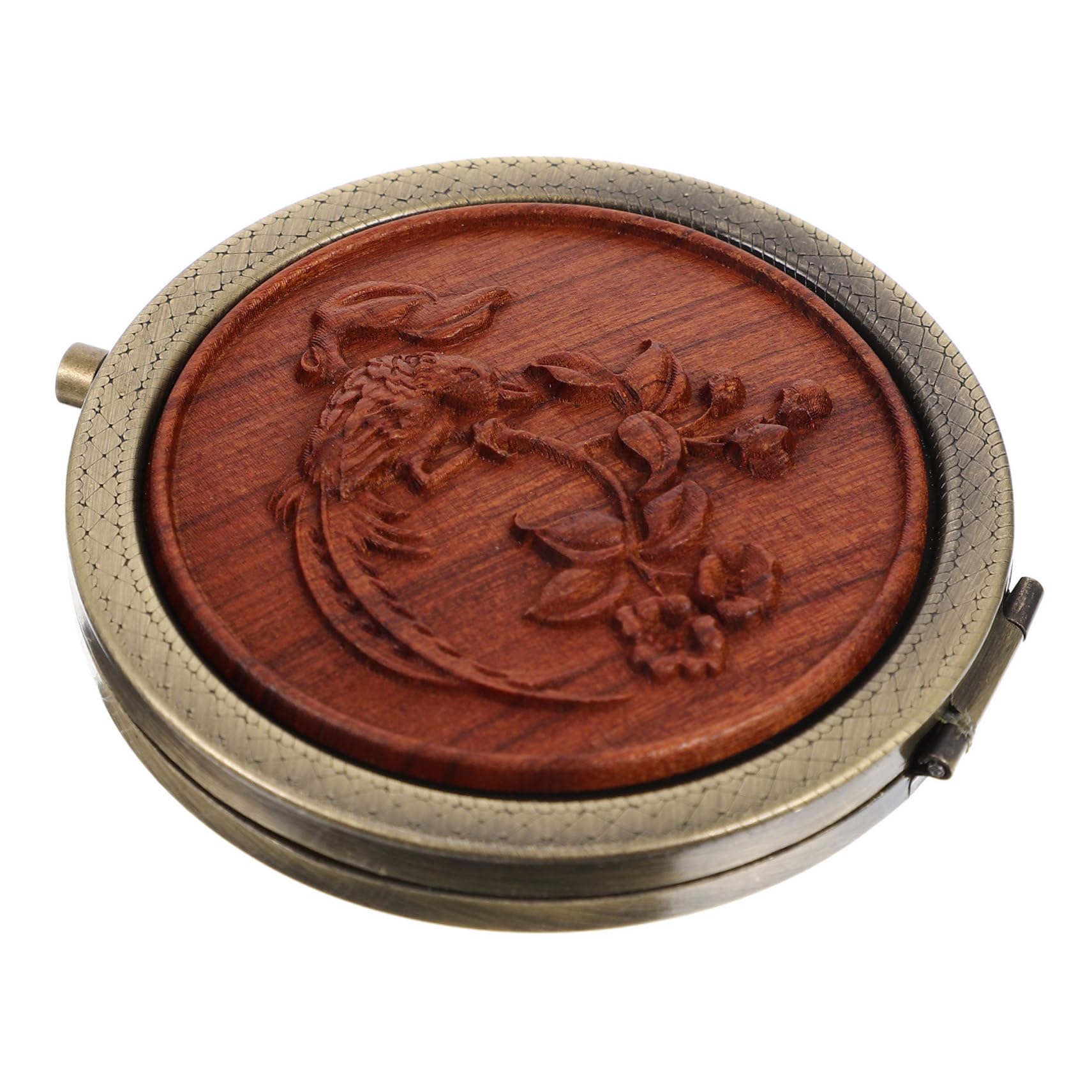 4 Stück Vintage Schminkspiegel für Tragbarer Doppelseitiger Kompaktspiegel im Eleganten Design Faltbarer Widerstandsfähiger Handspiegel für Make Up für Reisen und Täglichen