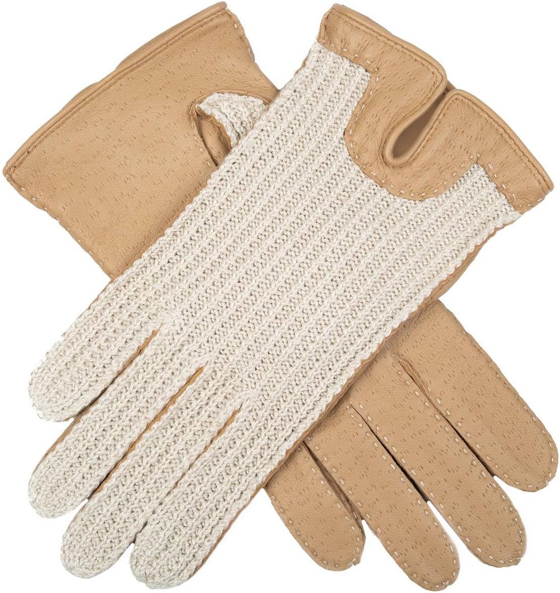 Handsewn Crochet-Back Imitation Peccary Leather Driving Gloves for Women by Dents