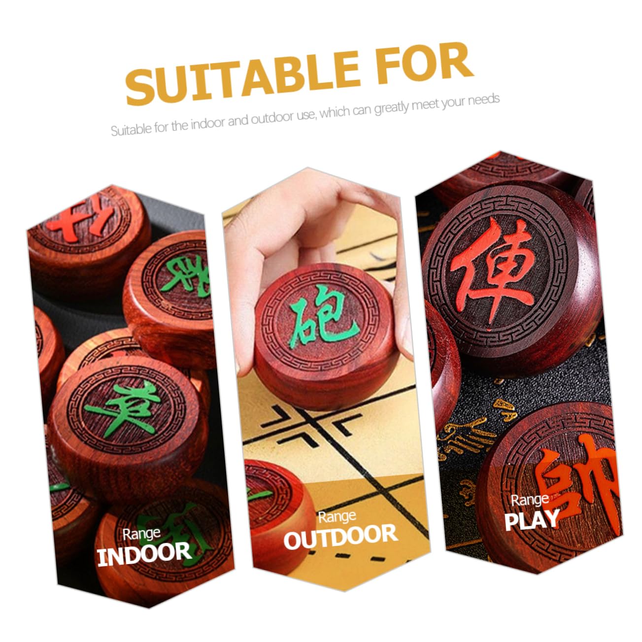 Alasum 1set Scacchi Cinesi Legno Per Adulti Include Tavola Legno Design Tradizionale Accessorio Per Gioco Casa e All Aperto Alta Stabilità e Resistenza