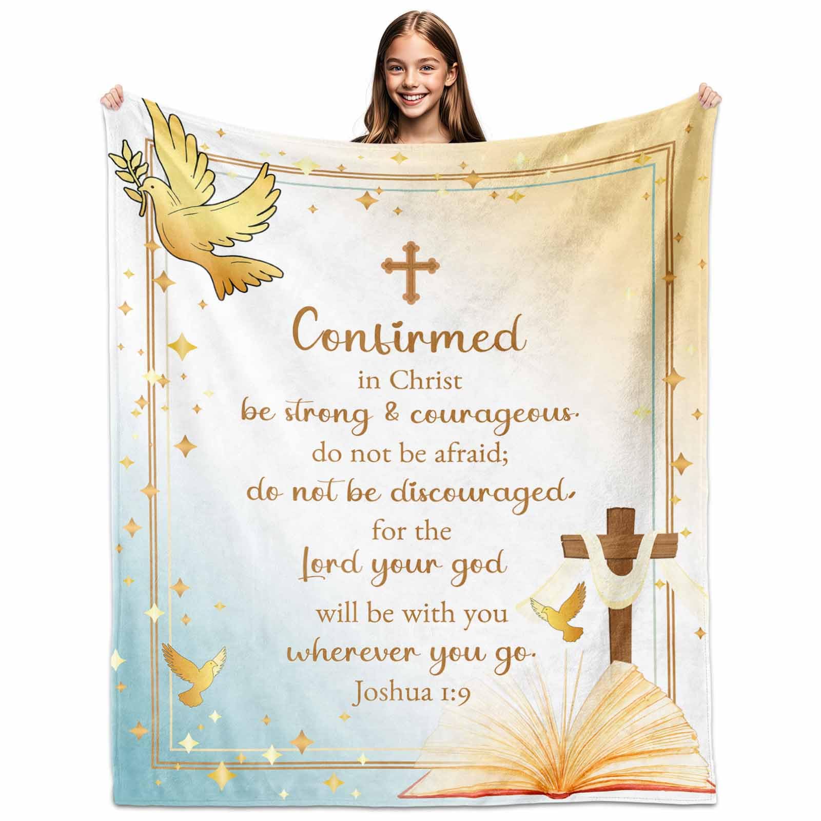 VMREAYR Confirmation Gifts for Girls Boys, Christian Gift for Girl Boy, Confirmation's Blanket 60" X 50", Confirmation Gift Decorations