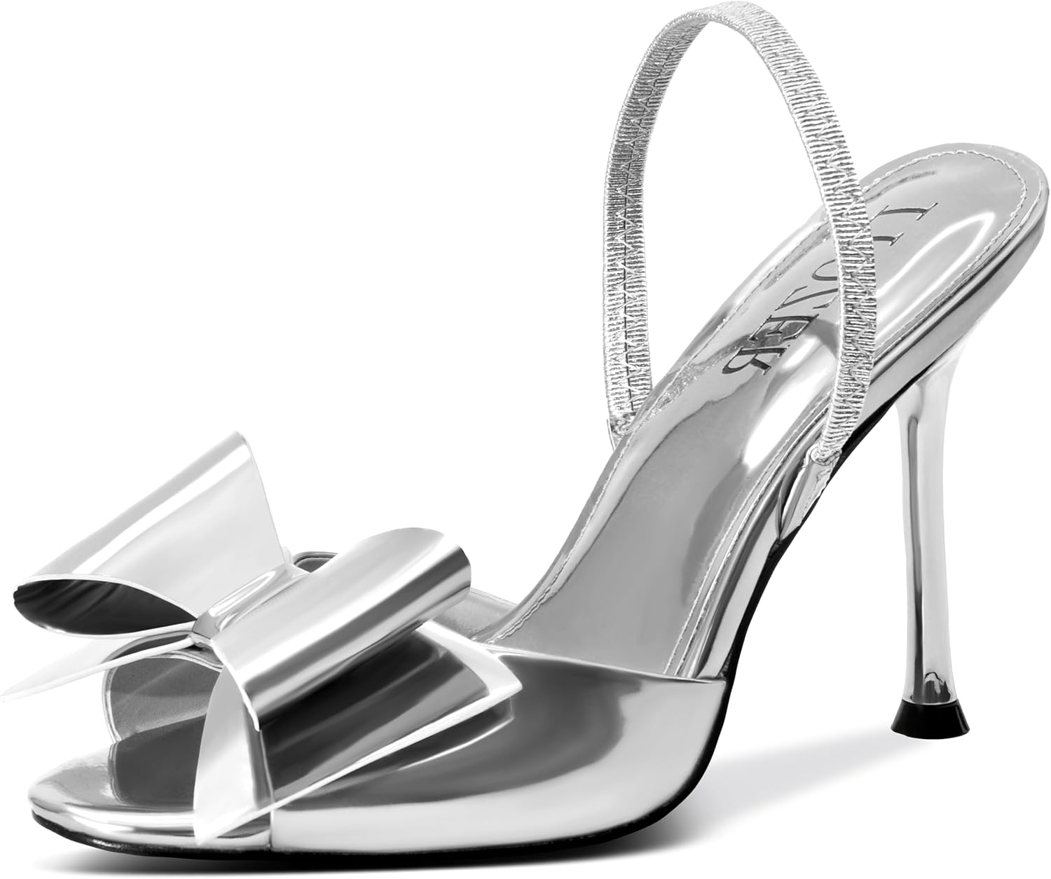 Satin High Heels Slingback Open Toe Mules Sandals Bow Stiletto Sexy Heels Comfortable Wedding Party Shoes