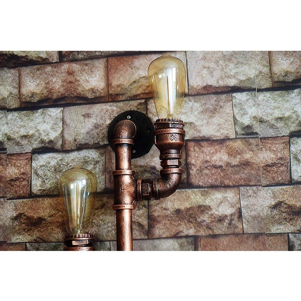 Lámpara de pared de 3 luces para interiores, industrial, retro, steampunk, E27, hecha a mano, diseño de bricolaje, lámpara de pared de tubería de agua de hierro forjado para sala de estar, dormitorio,