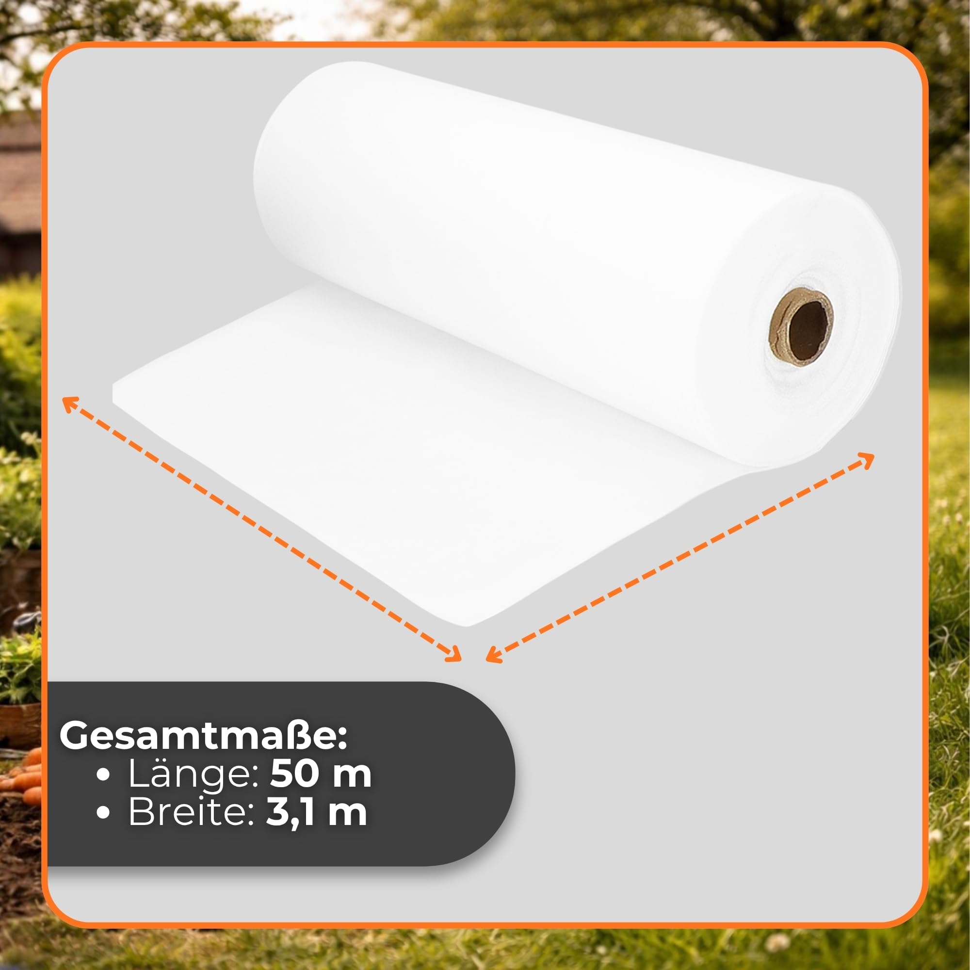 SPRINGOS Weißes PP Gartenvlies Winterschutzvlies 3,2 x 50 m 70 g/m²