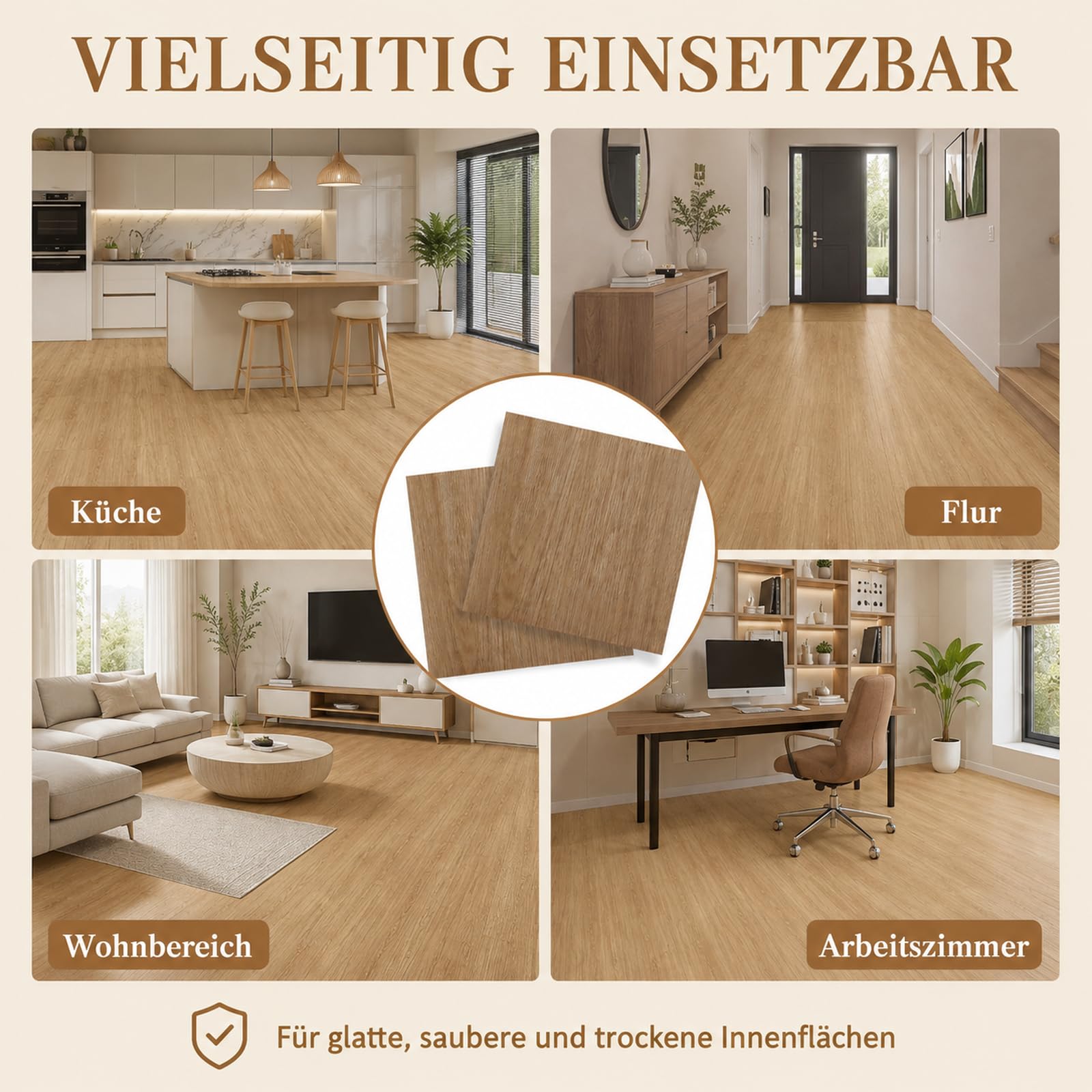 CYEER Lot de 40 revêtements de sol en PVC auto-adhésifs - 30 x 30 cm - En vinyle - Imperméable - Antidérapant - Autocollant - Pour cuisine, salon, salle de bain (grain de bois clair)