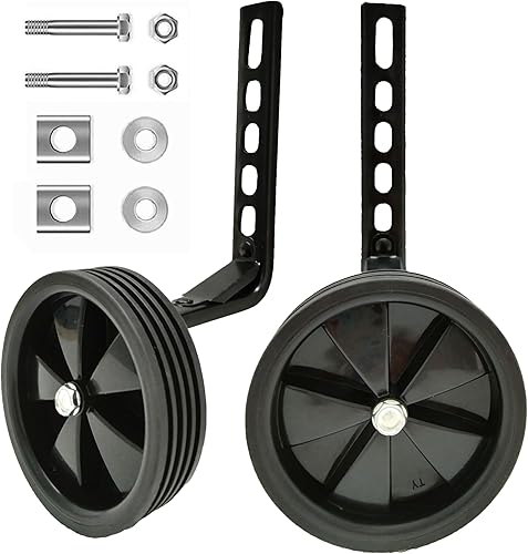 Mehome Ruedas de entrenamiento de bicicleta traseras resistentes con estabilizadores Kit montado para bicicleta de 1214161820 pulgadas