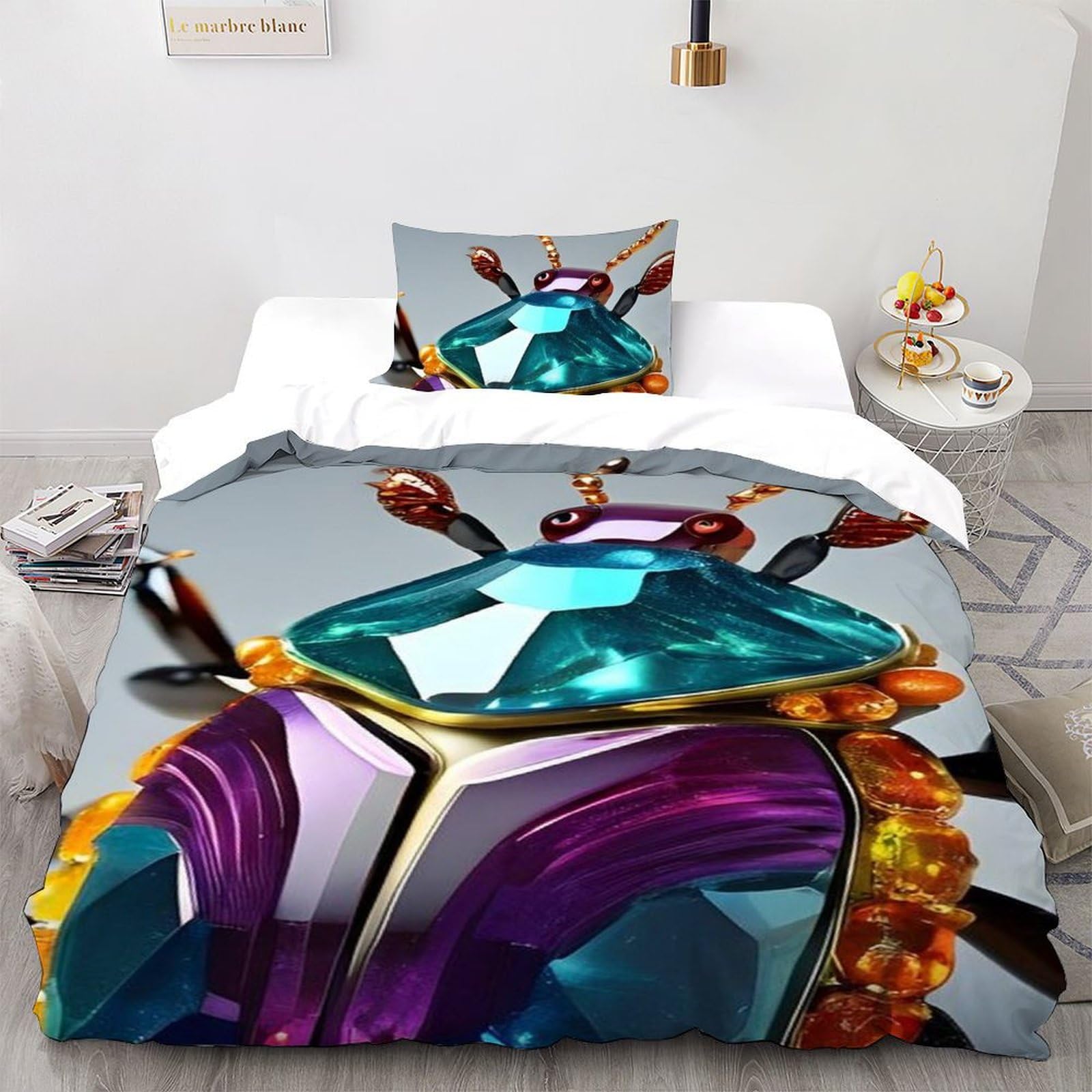 Housse de couette single animaux 3D en microfibre douce pour décorer la chambre de votre fille