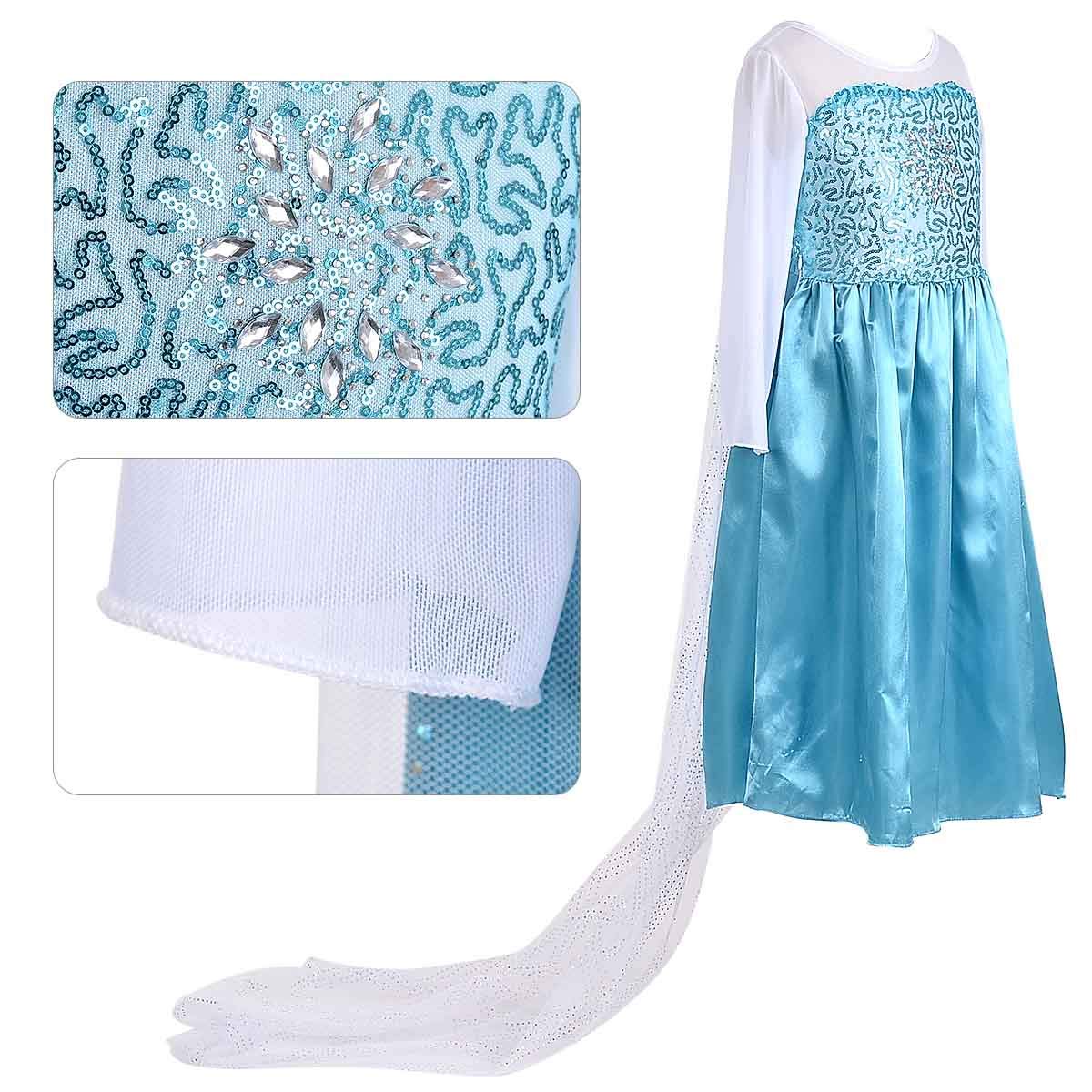 LOEL Snow Queen Inspired Costume Dress For Girls – Kids Fancy Dress For Parties & Play - View #8