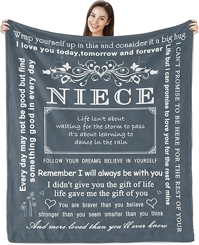 FTEFueie Regalos de sobrina de la tĂa, manta de sobrina de 50 x 60 pulgadas, regalo de cumpleaños para sobrina de la tĂa, regalo de cumpleaños para FTEFueie Regalos de sobrina de la tĂa, manta de sobrina de 50 x 60 pulgadas, regalo de cumpleaños para sobrina de la tĂa, regalo de cumpleaños para
