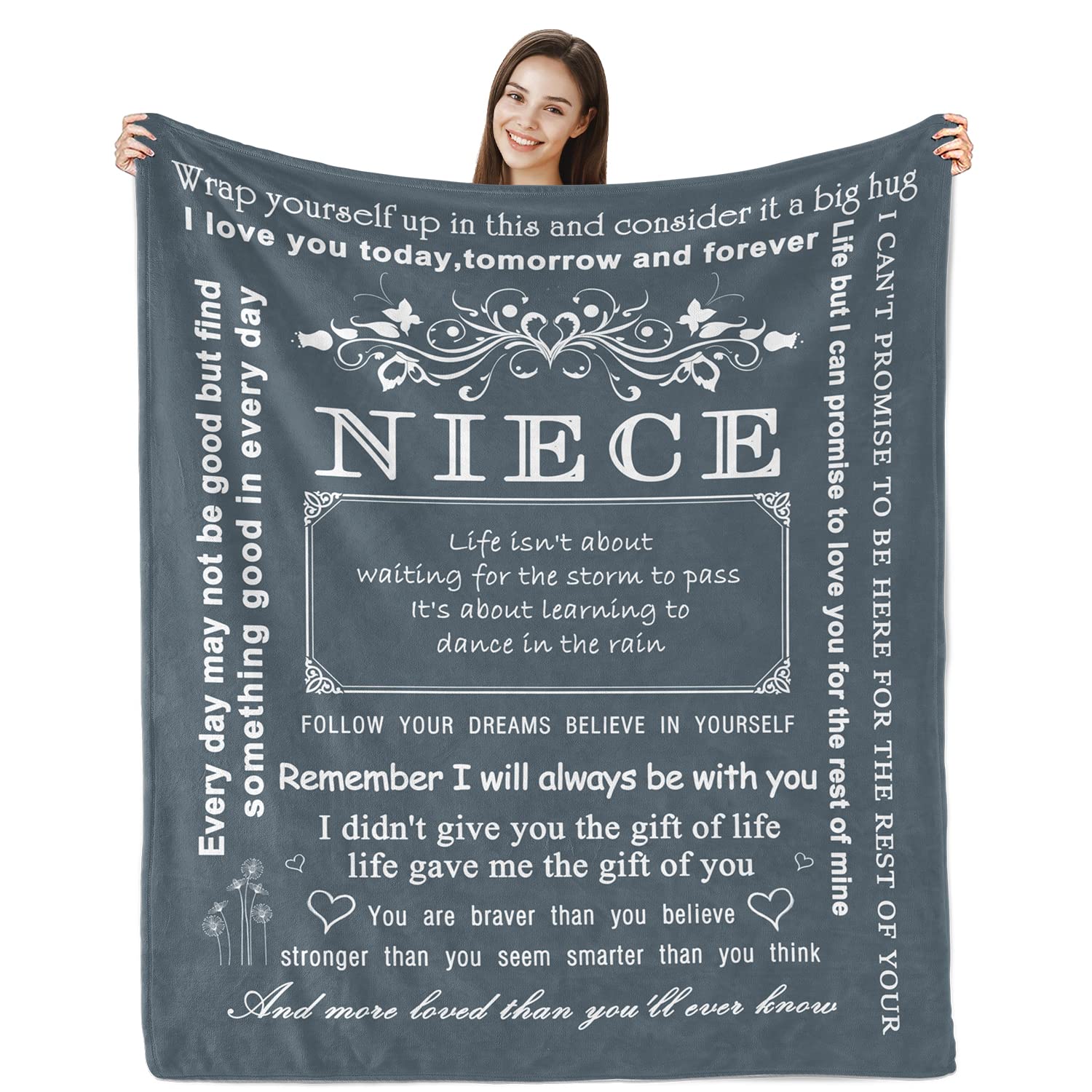 AJIIUSV Nichte Decke – 127x152cm, Ultraweiches Micro-Fleece, Personalisiertes Geschenk