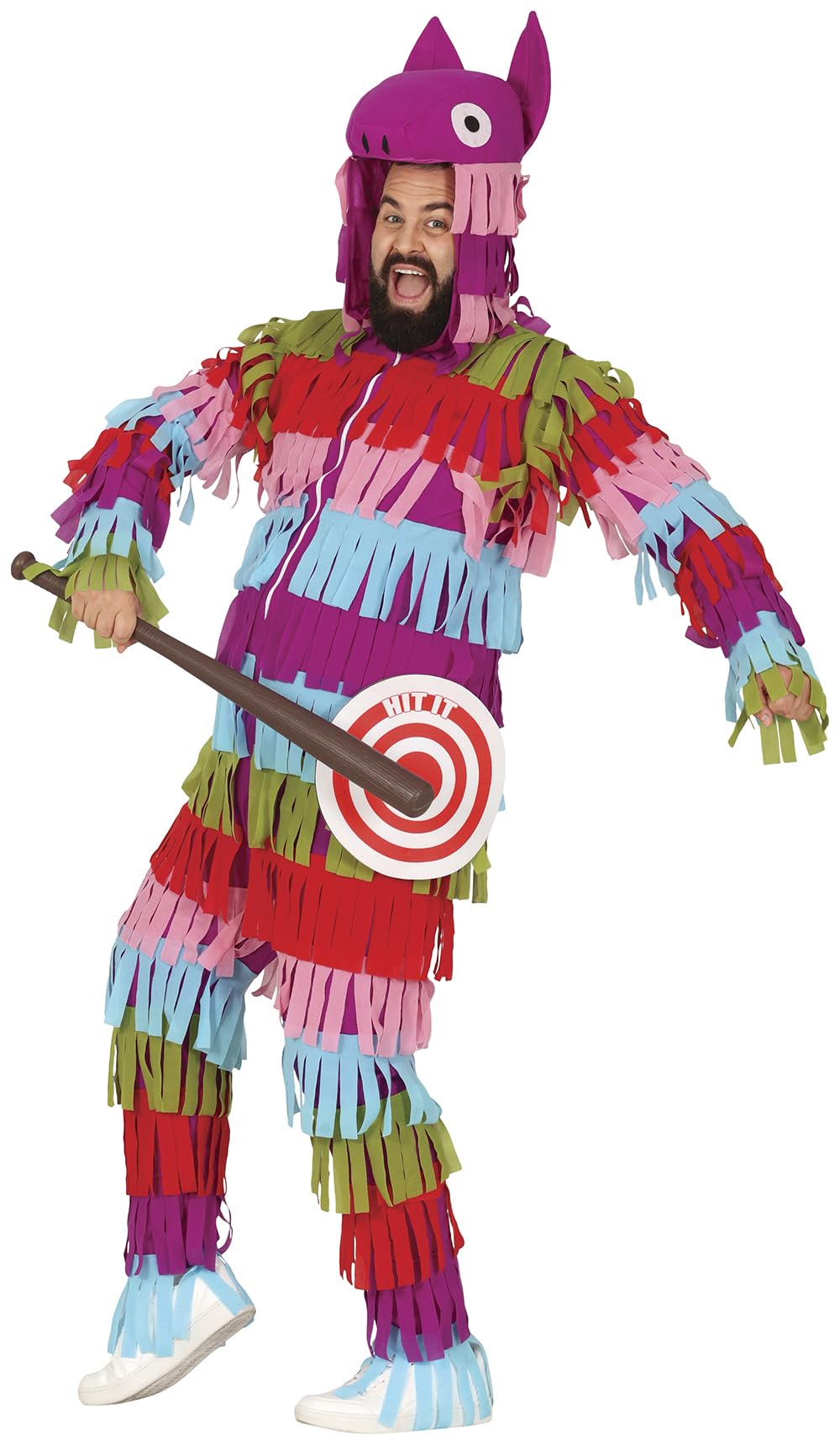 FIESTAS GUIRCA Funny Piñata Mens Fancy Dress Costume with Dartboard - Llama Bachelor Party Stag Do Fancy Dress Men Size XL 44-46