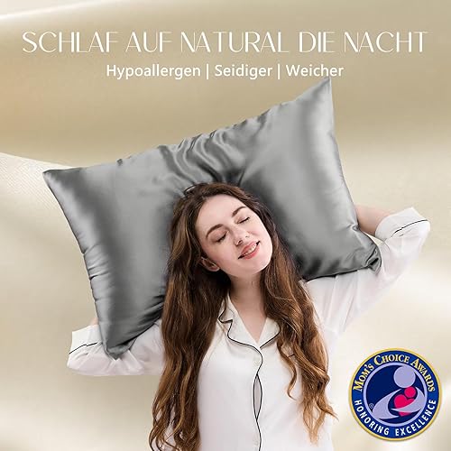 Miniatura 3 de Zimasilk - Funda de almohada de seda 100% morera para la salud del cabello y la piel, seda de ambos lados de 19 mommes, 1 pieza (King 20 x 36, verde