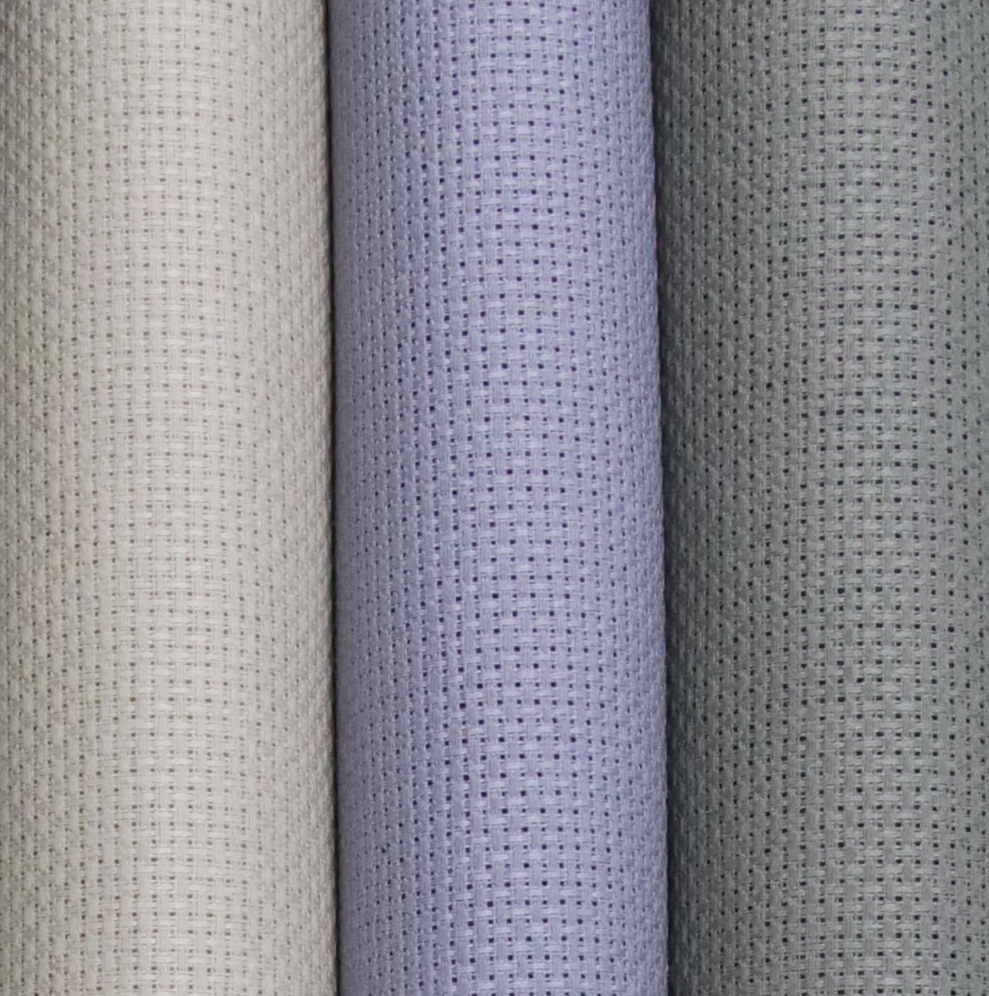 KCS 3 pc of 15" x 18"(38cmx45cm) 16 Count Cross Stitch Cotton Aida Cloth Needlework Rolled Fabric Box,16CT,Pearl Grey+Light Steel Grey+Medium Grey