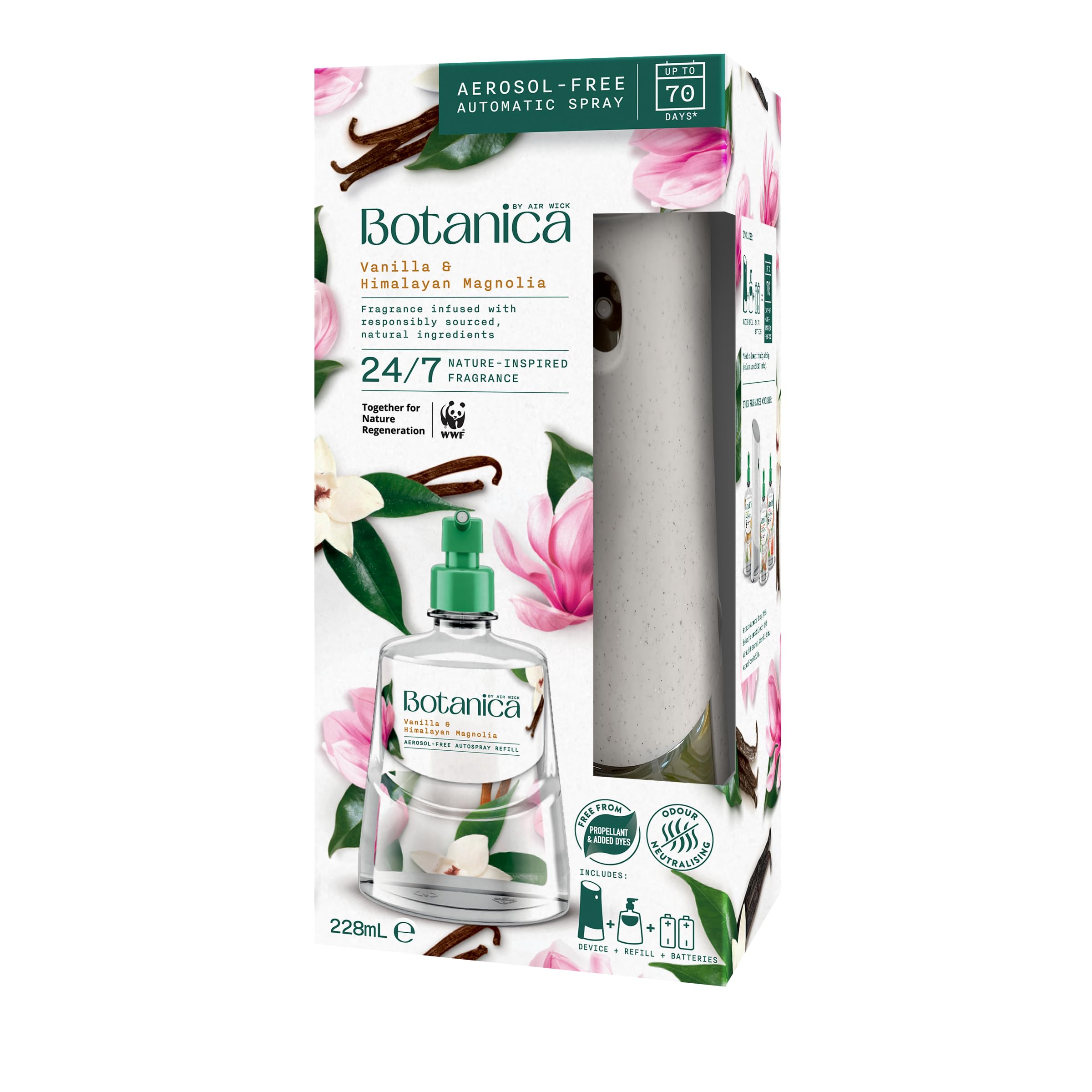 Botanica Vanilla & Magnolia Auto Spray Starter Kit 228mL