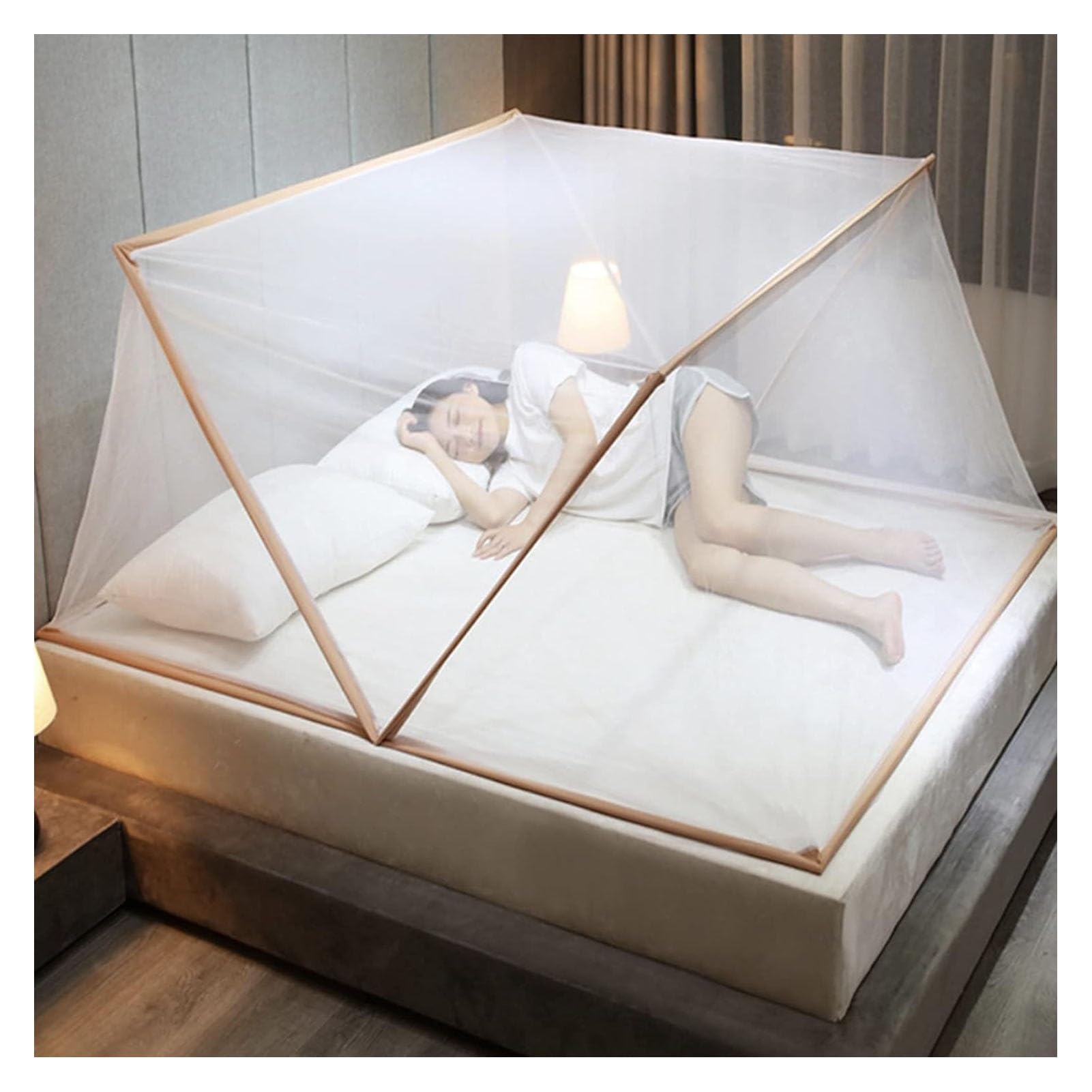 Zanzariera Pieghevole Per Letto Tenda Della Zanzariera Pop-up Zanzariere Pieghevoli Copertura Antizanzare Zanzariera Pop-up Portatile Per Bambini Adulti Viaggio Campeggio Indoor & Outdoor(Brown,190 x