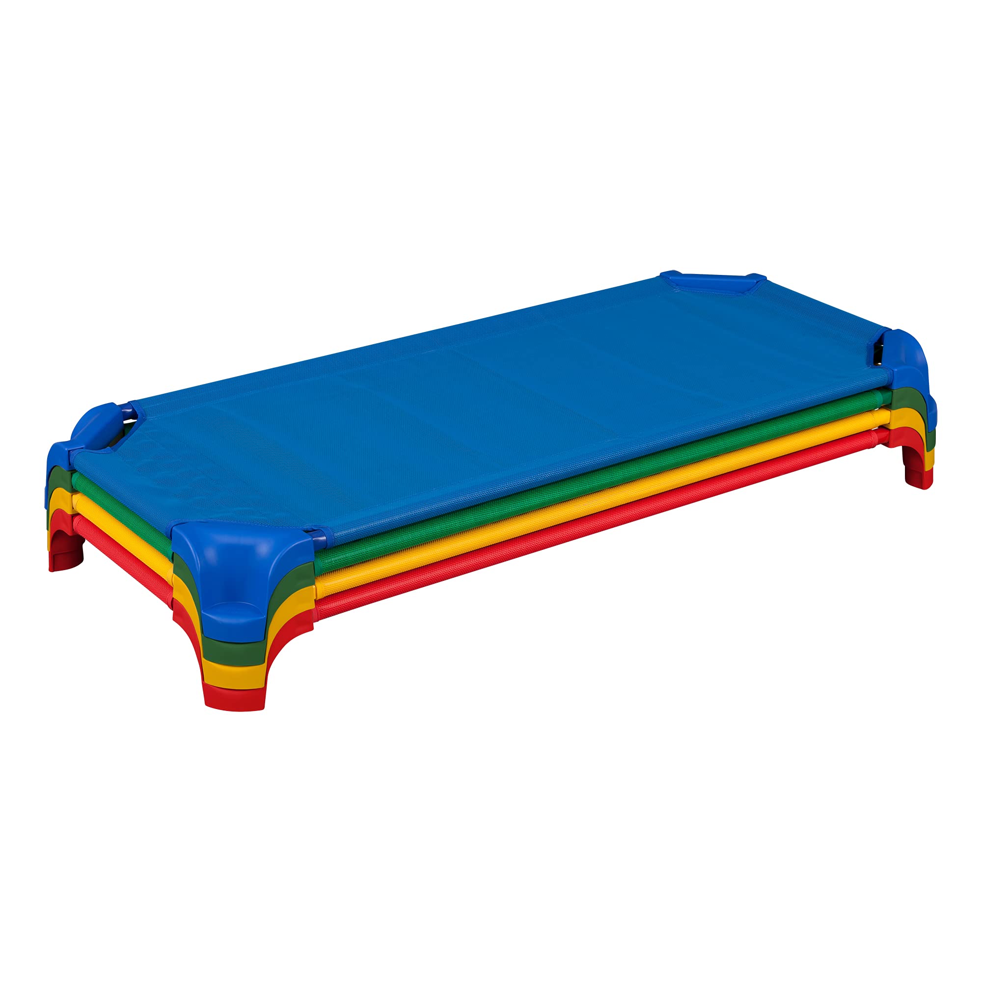 Sprogs Deluxe Heavy-Duty Childrens Standard 52"L Stackable Daycare Cot with Easy Lift Corners Cots for Preschool Kids Sleeping, Resting, and Naptime