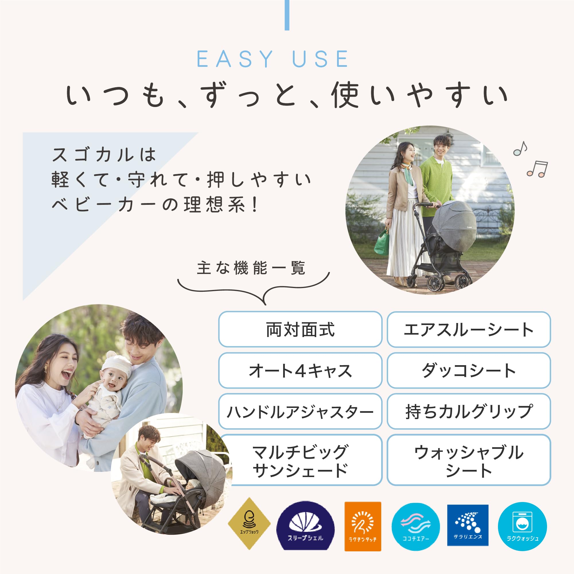 Amazon.co.jp: コンビ A型ベビーカー 1ヶ月から36カ月頃まで ホワイト 