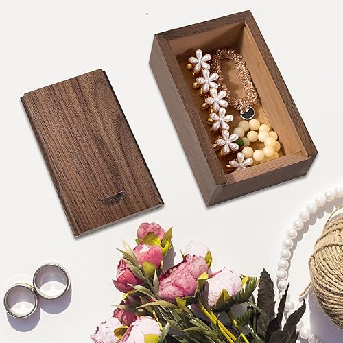 Miniatura 3 de Pequeña caja de regalo de madera con tapa deslizante, caja de recuerdos de madera pequeña con tapa deslizante, caja USB para