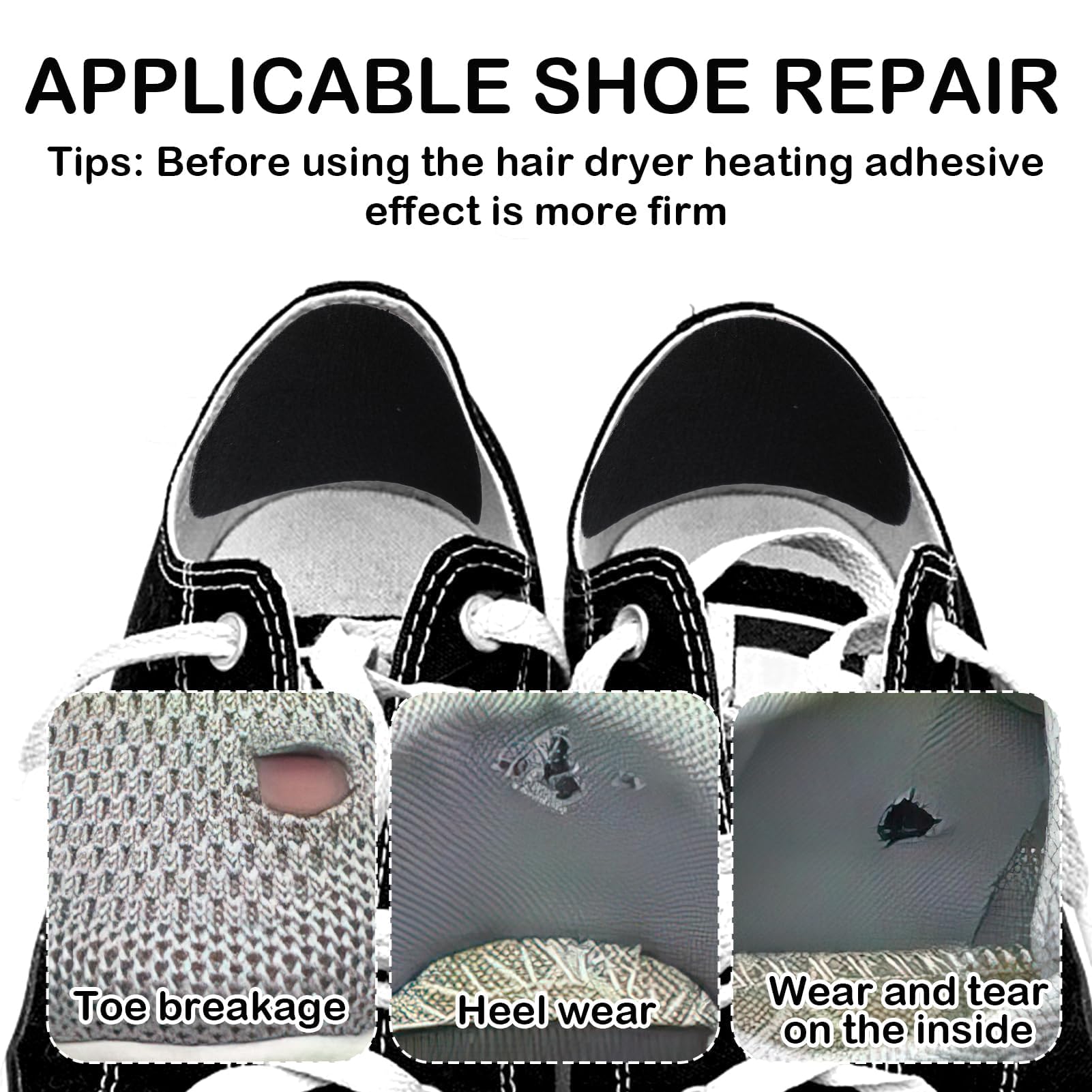 YOSOO coussinets de semelle de chaussures Coussinet de Réparation de Semelle en Caoutchouc pour